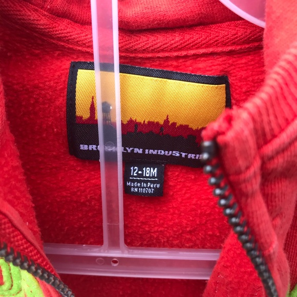 Toddler Brooklyn Red ZIP Up Hoodie size 12-18m - Picture 4 of 7